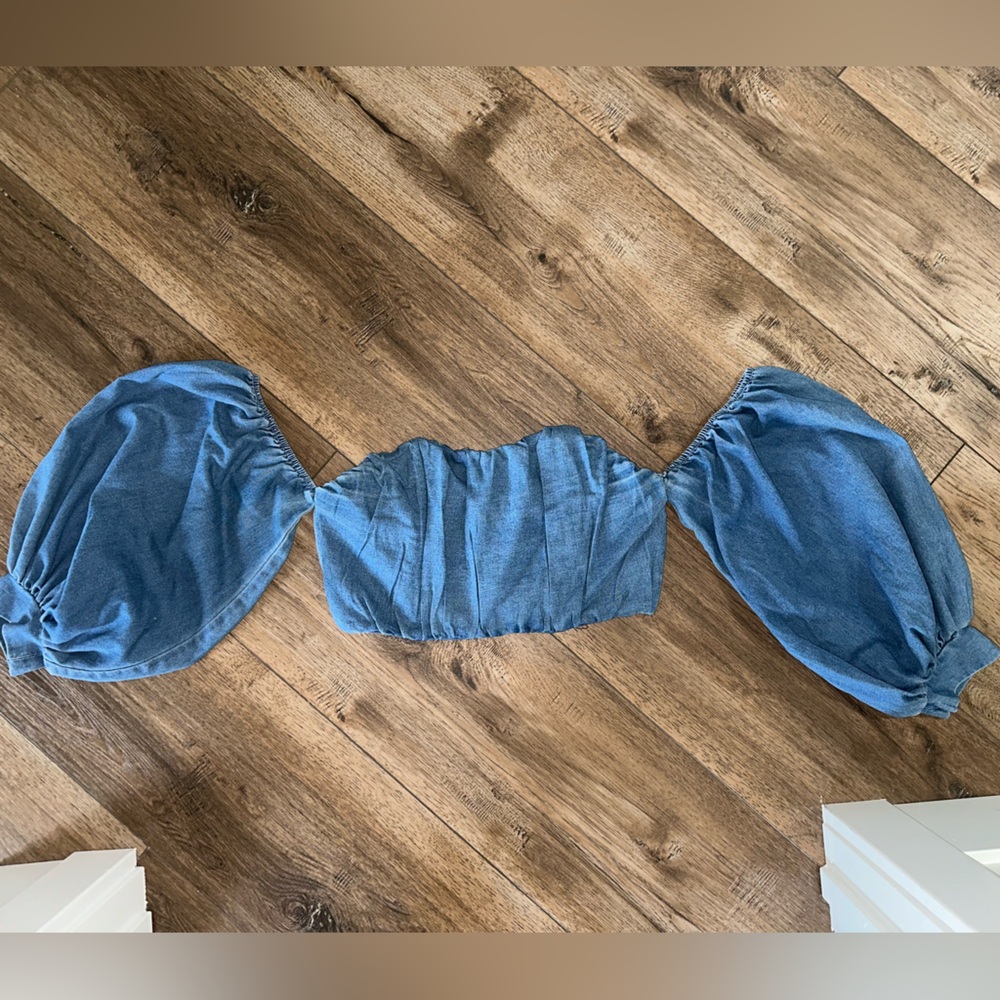 Denim off the shoulder corset M